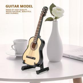 Miniature Wooden Guitar Model Mini Decor for Home Office Family Friends