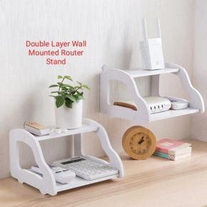 Wifi Router Stand Shelf Double Layer Wall Mounted Shelf Home decorator