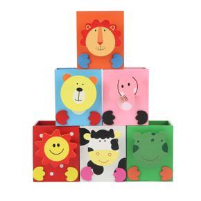 Himeng La 6 Pcs Wooden Pen Holder Cute Cartoon Colorful With Message Clip Art School Supplies Desk Organizer