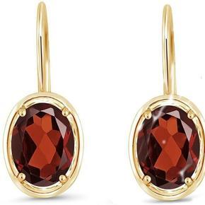 Red Party Metal Drop Gemstone Decoration Earring