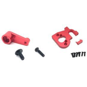 BRADOO- 2 Set RC Car Part: 1 Set RC Car Motor Holder & 1 Set Metal 144001-1263 25T Servo Arm Horn