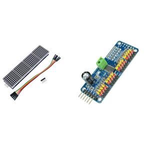 4 in 1 Dot Matrix MCU LED Display Modules DIY Set with 16 Channel PWM/Servo Driver IIC Interface-PCA9685 Module