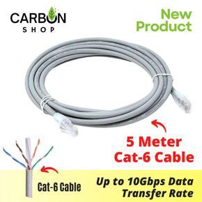 5 Meter Cat 6 Gigabit Ethernet Cable Network Patch Cord Cable LAN Adapter Internet Copper Twisted Wire LAN Cable Plug Connector for Laptop Mac PC WIFI CC Camera Smart TV Box Android