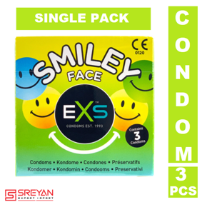 EXS - Smiley Face Dots Condom - 3pcs (Made in UK)