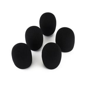 5pcs Headset Replacement Foam Microphone Cover Mic Cover Windshield Headset-Black