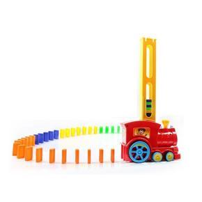 Automatic Domino Train Toys With Light Sound DIY Educational Building Blocks Set Plastic Toys