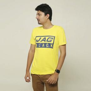 Jag Black Half Sleeve Yellow Color Men's TShirt