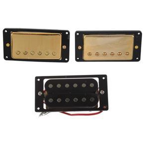 2Pcs Black Humbucker Double Coil Electric Guitar Pickups + Frame Screw & 1 Set Humbucker Pickup Gold for Gibson Les Paul