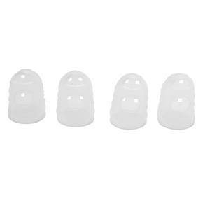 4pcs New Soft Silicone Guitar Thumb Finger Picks Protector Fingertips (	Transparent XS )