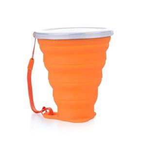 Portable Foldable Collapsible outdoor Travel Silicone Coffee Cup with cover folding water