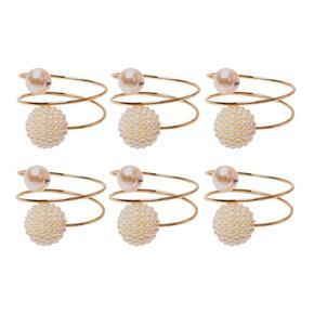 6Pcs/Lot Wedding Pearl Series Napkin Buckle Bayberry Ball Tissue Ring Napkin Ring