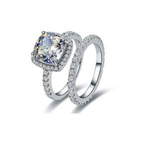 Luxury Cushion Cut Synthetic Engagement Ring