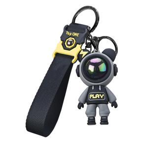 1pcs Cartoon Cool Space Astronaut Lightning Bear Keychain For Female Men Cute Space Suit Animal Doll Key Chain Bag Pendant Gift