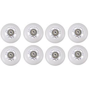 8 Pack Inline Skate Wheels Beginner's Roller Blades Replacement Wheel with Bearings 70mm White