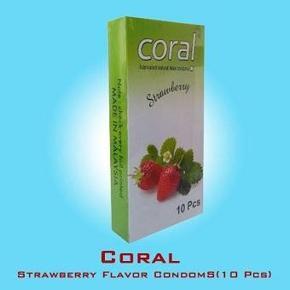 Coral Strawberry Flavor Condoms-10 Pcs