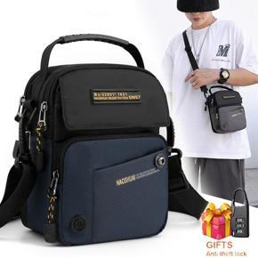 New waterproof nylon cloth men's bag outdoor travel shoulder messenger bag simple casual waist bag street small bag