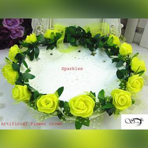 Artificial Flower Crown/Floral Crown -Yellow Color