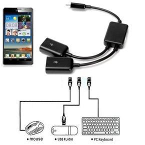 Dual Micro USB OTG Hub Host Adapter Cable for Tablet PC and Smart Phone