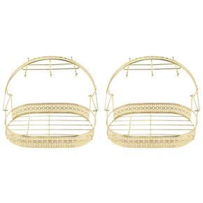 ARELENE 2X Gold Large-Capacity Storage Rack Plating Coffee Cup Hob Dish Rack Can Hang Most Cups, Saucers
