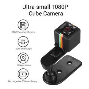 Mini Cube Camera 1080P HD IR Night Vision 120° Wide Angle 32GB Extended Memory