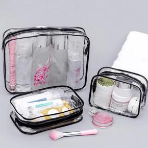 Travel PVC Cosmetic Bags / Clear Zipper Makeup Bag / Portable Travel Storage Accessories