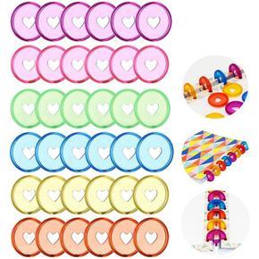 XHHDQES 120 Pcs 24mm Plastic Book Binding Discs, Discbound Expansion Discs, Heart Binder Rings Mushroom Hole for DIY Notebooks