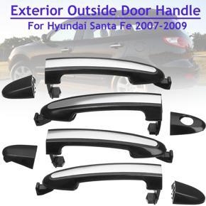 4pcs Front Rear Left Right Exterior Outside Door Handle For Hyundai Santa Fe 2007-2009 -