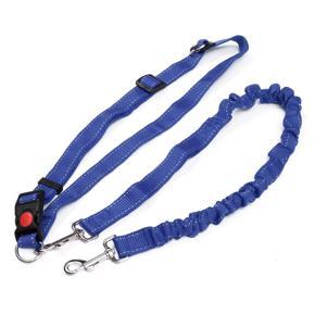 Nylon Elastic Pet Dog Puppy Leash Lead Strap Rope With Belt For Walking Running Blue - Blue