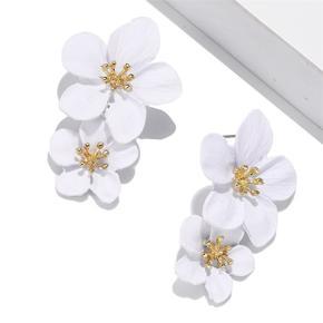 Trendy Flower Stud Earrings for Girls Simple Stylish/ Earrings for Girls - Multicolor Double Flower Hoop Earring for Women Simple New Collection
