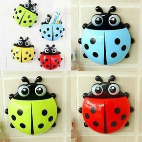 Ladybug Shaped Tooth Brush Holder 1pc - Red