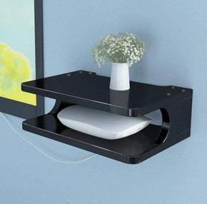 Wifi Router Storage Stand Shelf Double Layer Top Box Wall Mounted Shelf Home Decorator