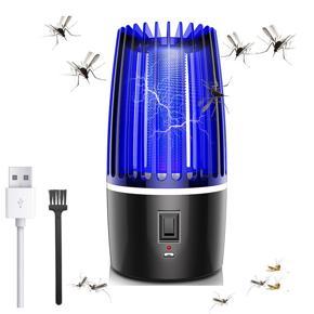 UV Electric USB Rechargeable 2-in-1 Mosquito Trap Zapper Lamp Night Light with 4000mAh bat-tery