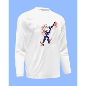 Badmintion 7 White  long Sleeve T-Shirt For Men