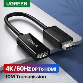 UGREEN DisplayPort to HDMI Adapter 4K 60Hz Male to Female DP to HDMI Converter Video Display Cord for HDTV Monitor Projector Computer