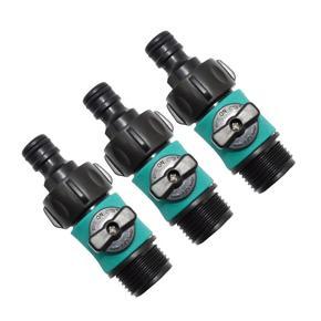 ARELENE Plastic Valve with 3/4 Inch Male Thread Quick Connector Car Wash Garden Irrigation Pipe Fittings Prolong 3 Pc