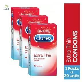 Durex Value Pack Extra Thin Condoms - 30 Pcs Value Pack