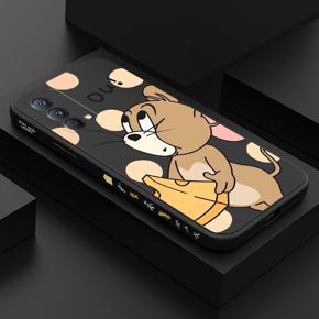 Hontinga for Realme GT Master Case Side Design Cute Cartoon Mouse Back Cover Soft Square Edge Pattern Liquid Silicone Trend Phone Cases