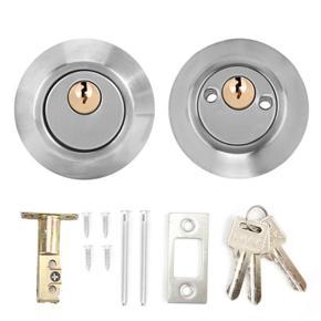 Double Cylinder Steel Security Door Bolt with Lock on Both Side for Wood Doors