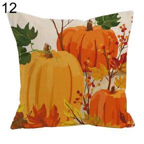 Pumpkin Fall Harvest Linen Pillow Case Cushion Cover Sofa Bed Car Office Decor