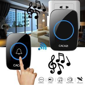 DASI Home Waterproof Intelligent Wireless LED Light Doorbell 300M Remote Smart Door Bell Chime (Include EU UK US Plug)