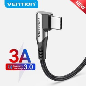 Vention USB Type C Cable 3A 90 Degree Charger Cable Fast Charge Game for Samsung S10 Xmi 10 pro Phone USB C Cables Cord