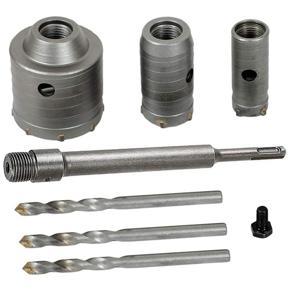Concrete Hole Saw Kits SDS Plus Shank Wall Hole Cutter Cement Drill Bit Sets(30, 40, 60mm), with 220mm Connecting Rod