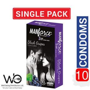 Manforce - Dotted Black Grapes - Single Large Pack - 10pcs Condom