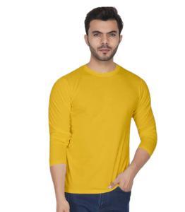 Sholid Yellow long Sleeve T-Shirt For Men