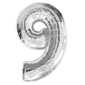 0 to 9 Alphabets  Balloon for Decoration -Silver