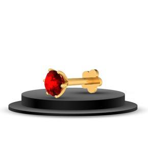 24k GOLD PLATED RED STONE NOSE PIN
