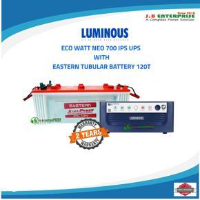 IPS WITH BATTERY PACKAGE FOR 3 FAN 6 LIGHTS (LUMINOUS ECO WATT NEO 700 WITH EASTERN BATTERY 120T)