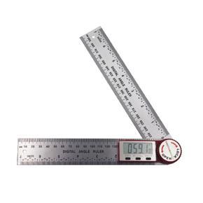 0~200mm LCD Screen Digital Ruler Stainless Steel Multifunctional Measuring Ruler Hold Function 360° Measuring Reverse Measurement High Definition Scale Length+Angle 2 In 1 Ruler for Woodworking Constr