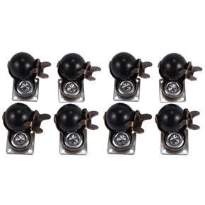 ARELENE [8 Pack] Swivel Top Plate Hooded Ball Caster Wheels, Antique Bronze (1.5-Inch with Brake)