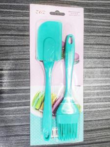 Silicone Spatula and Brush Set - Turquoise, 2 Pieces